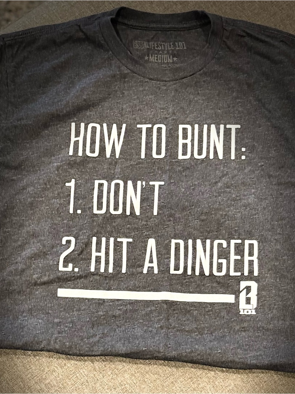 Men's Gray 'How to Bunt' Graphic Tee - Medium